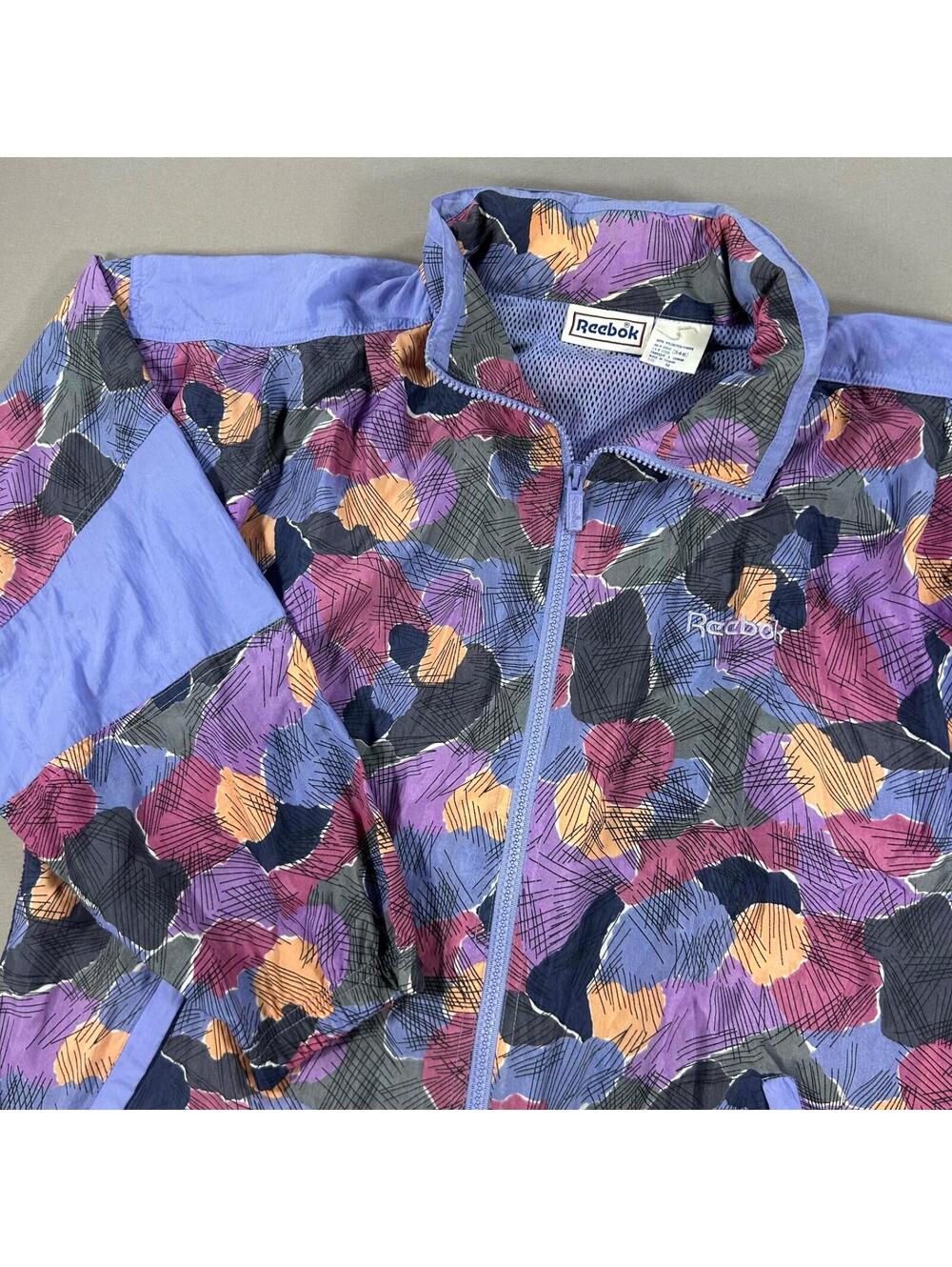 Reebok Windbreaker Jacket Purple Athletic VINTAGE 90s WOMENS SZ MEdium